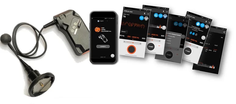 Pereja Mini with App with multiple screens on mobile device